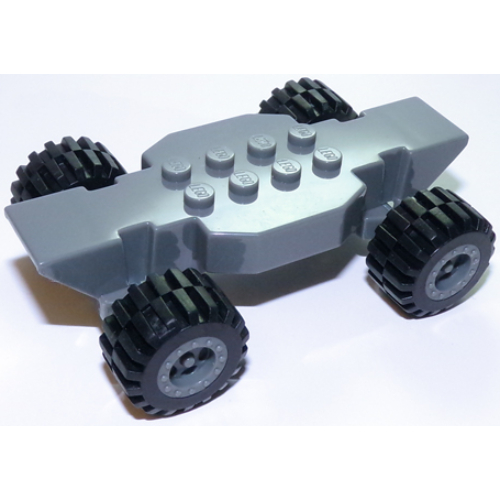 Vehicle Base Fast Food Racer 4 × 10 Lifted with Dark Bluish Gray Wheels and Black Tires Dark Bluish Gray