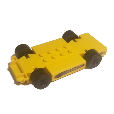 Vehicle Base Fast Food Racer 6 × 10 with Black Wheels and Black Tires Gelb