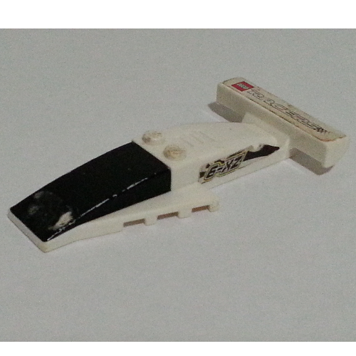 Vehicle Body, Top Fast Food Racer 4 × 9 with Curved Black Windshield and Rear Spoiler White