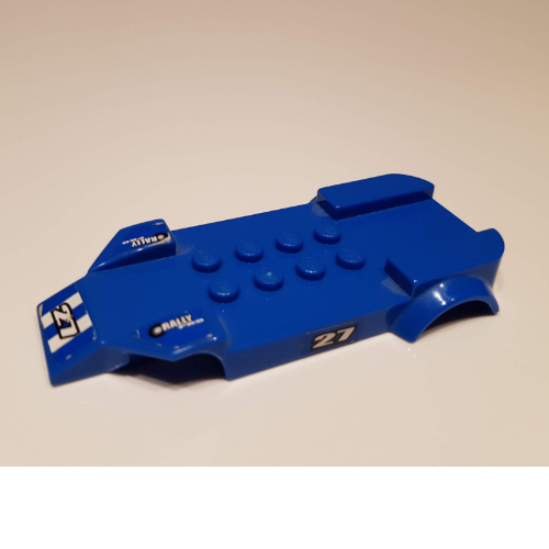 Vehicle Base, 4 × 10 with Mudguards, Fast Food Racer, with Sloped Front Blue