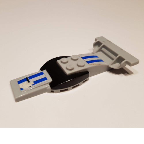 Vehicle Body, Top Fast Food Racer 4 × 10 with Curved Black Windshield and Rear Spoiler Light Bluish Gray