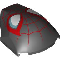 Large Figure Face 4 × 5 × 1 2/3 with Black and Red Spider-Man Face print Schwarz