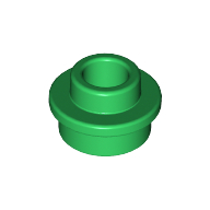 Plate Round 1 × 1 with Open Stud Green