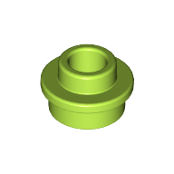 Platte rund 1 × 1 mit offen Noppe Limette