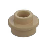Platte rund 1 × 1 mit offen Noppe Dunkelbeige