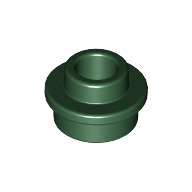 Plate Round 1 × 1 with Open Stud Dark Green