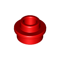 Plate Round 1 × 1 with Open Stud Red