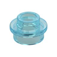 Plate Round 1 × 1 with Open Stud Trans-Light Blue