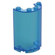 Cylinder Half 2 × 4 × 5 with 1 × 2 cutout Trans-Dark Blue