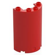 Cylinder Half 2 × 4 × 5 with 1 × 2 cutout Red