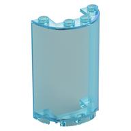 Cylinder Half 2 × 4 × 5 with 1 × 2 cutout Transparent-Hellblau