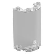 Cylinder Half 2 × 4 × 5 with 1 × 2 cutout Transparent