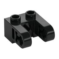 Technic Brick 1 × 2 with Hole and Dual Beam Extensions Black