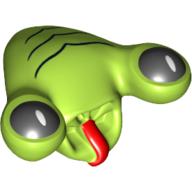 Minifig Head Special, Alien with Black Eyes & Lines Print (Squidman) Limette