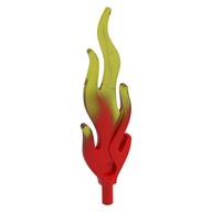 Wave / Flame Rounded Large with Marbled Trans-Yellow Pattern Trans-Red
