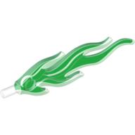 Wave / Flame Rounded Large with Marbled Green Pattern Trans-Green