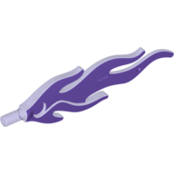 Wave / Flame Rounded Large with Marbled Dark Purple Pattern Trans-Purple