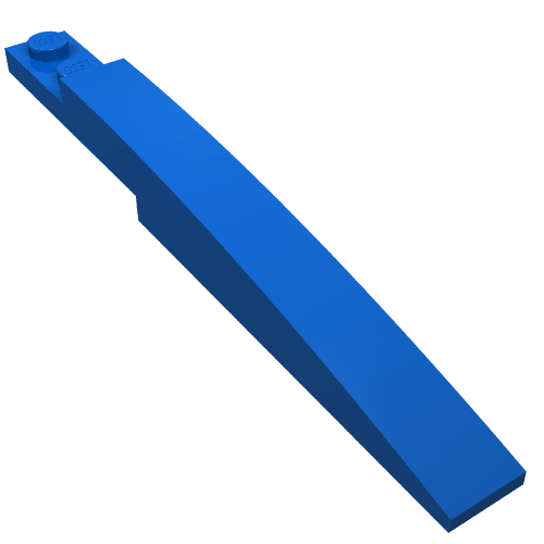 Brick Curved 10 × 1 [Asymmetric Inside Ridges] Blau