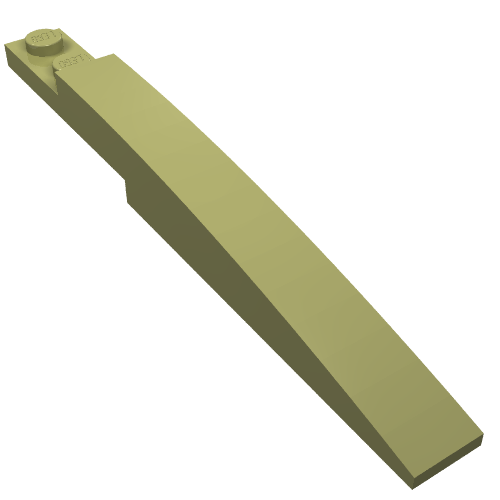 Brick Curved 10 × 1 [Asymmetric Inside Ridges] Olive Green