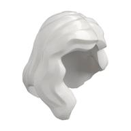Hair Mid-Length with Part over Front of Right Shoulder White