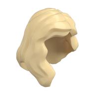 Hair Mid-Length with Part over Front of Right Shoulder Beige