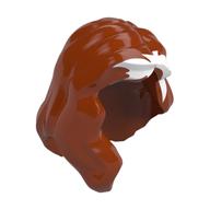 Hair Mid-Length with Part over Front of Right Shoulder, White Highlights Print Dunkelorange
