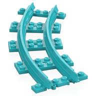 Vehicle Track, Train, Plastic, Narrow, Curve Medium Azure
