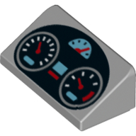 Brick Sloped 30° 1 × 2 × 2/3 with Dashboard, Speedometers Print