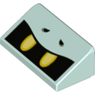 Brick Sloped 30° 1 × 2 × 2/3 with Open Black Mouth, Yellow Teeth print Hellaqua