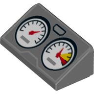 Brick Sloped 30° 1 × 2 × 2/3 with 2 Gauges/Dials print