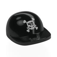 Hat / Cap Short Curved Peak with Silver Skull, '43' print Schwarz