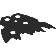 Neckwear Cape, Tattered with Holes Schwarz