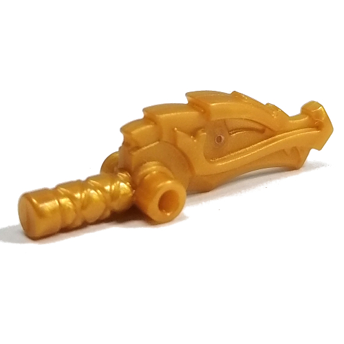 Weapon Club / Nunchuck End, with Dragon Head Pearl Gold