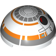 Dome Hemisphere 4 × 4 with BB-8 Droid Pattern White