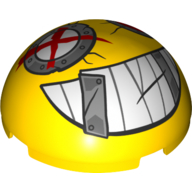 Dome Hemisphere 4 × 4 with Junkertown Eyes and Smile print Gelb