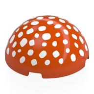 Dome Hemisphere 4 × 4 with White Spots (Mushroom Head) print Rotorange