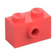 Brick Special 1 × 2 with 1 Center Stud on 1 Side, Bottom Stud Holder Coral