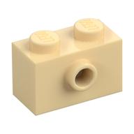 Brick Special 1 × 2 with 1 Center Stud on 1 Side, Bottom Stud Holder Beige