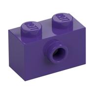 Brick Special 1 × 2 with 1 Center Stud on 1 Side, Bottom Stud Holder Dunkellila