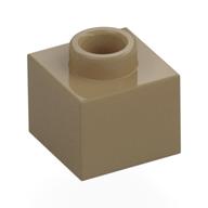 Platte 1 × 1 × 2/3 mit offen Noppe Dunkelbeige