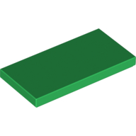 Tile 2 × 4 with Groove Green