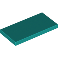 Tile 2 × 4 with Groove Dark Turquoise