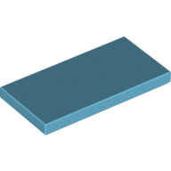 Tile 2 × 4 with Groove Medium Azure