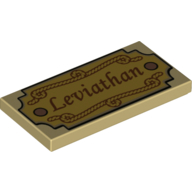 Tile 2 × 4 with 'Leviathan' Print in Tan