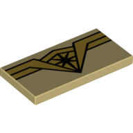 Tile 2 × 4 with Wonder Woman Logo with Black Star in Center Print Beige
