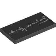 Tile 2 × 4 with Andy Warhol Signature print Schwarz