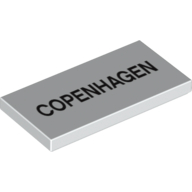 Tile 2 × 4 with 'COPENHAGEN' Print White