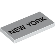 Tile 2 × 4 with 'NEW YORK' Print Weiß