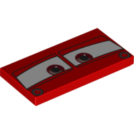 Tile 2 × 4 with Windscreen with Red Eyes on White Background Print Rot