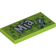 Tile 2 × 4 with Mia Lightning print Limette